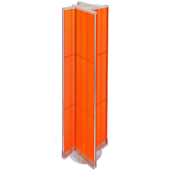 Pinwheel Pegboard Floor Display on Revolving Base. Spinner Rack Stand